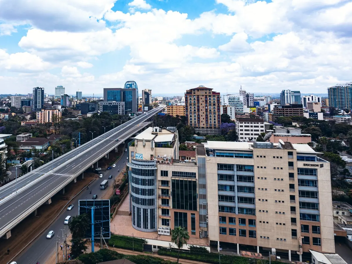 Nairobi office towers under a clear sky